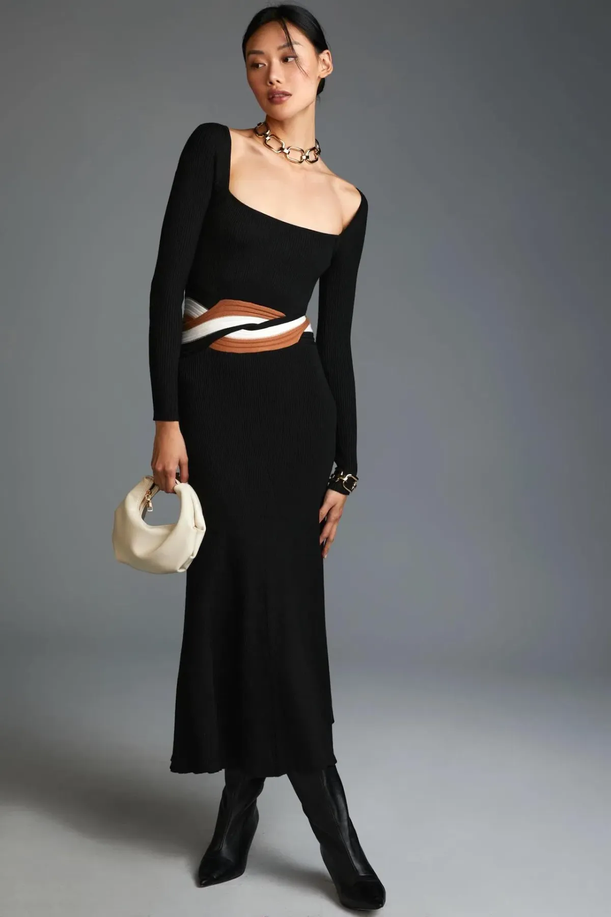 Sovere Inertia Knit Midi Dress Black Size 10 - Image 1