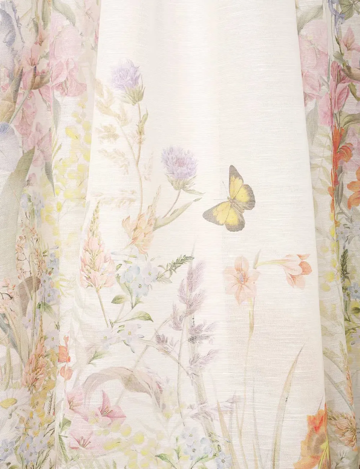 Zimmermann Natura Ruched Midi Dress in Ivory Wild Flowers Size 1 / 10 AUD - Image 3