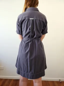 Cue Button Up Dress with Belt Navy Size 8 for rent on The Volte - image 4