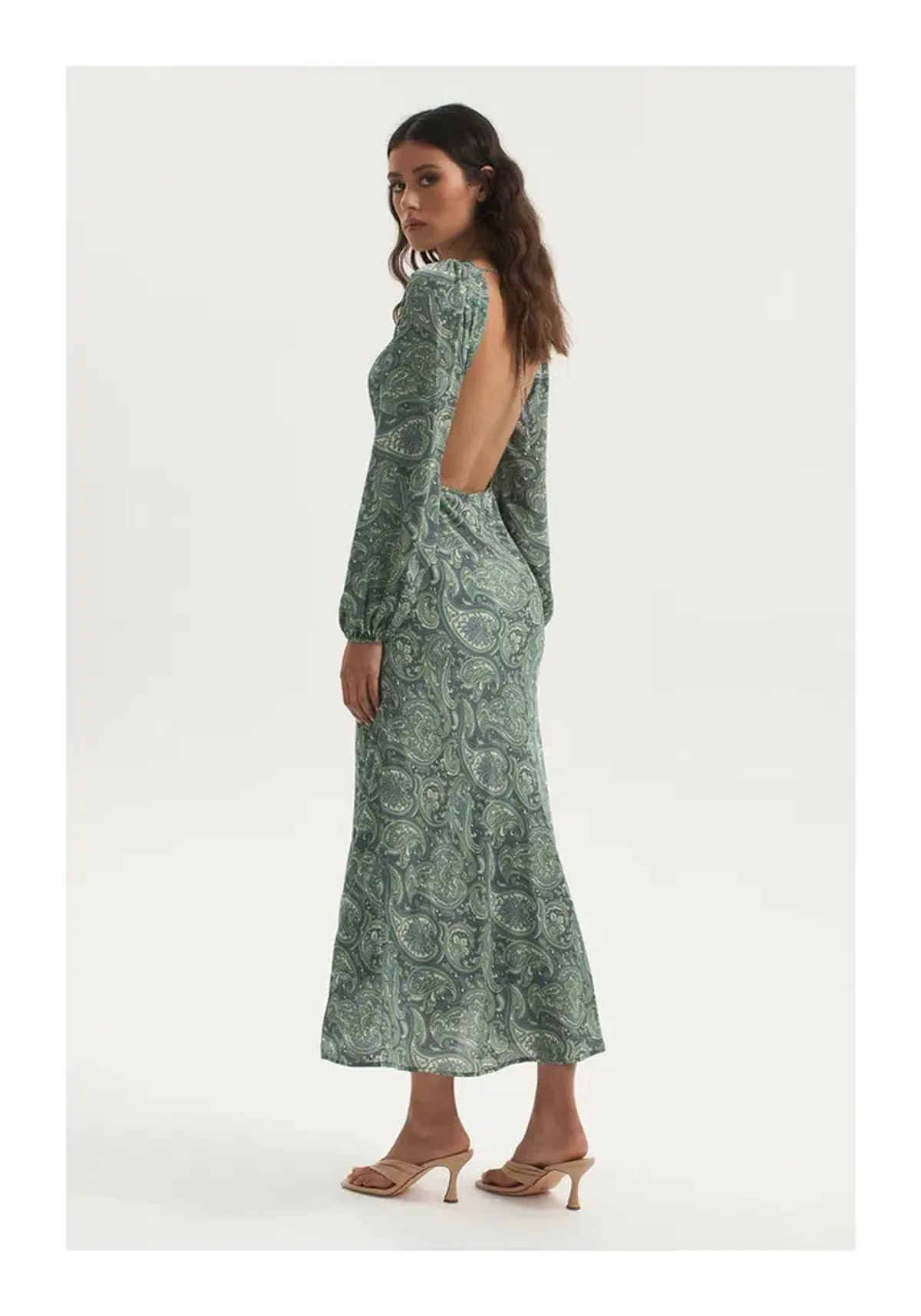 Ownley Bethenny Bias Cut Backless Dress Paisley Size 10  - Image 2