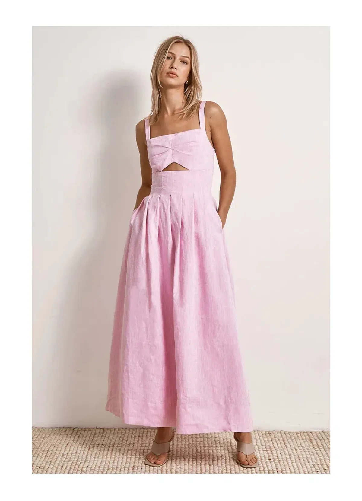 Mon Renn Rise Midi Dress Fondant Pink Size 12 - Image 1