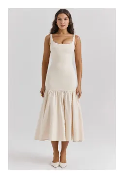 House Of CB Amore Vintage Cream Dropped Waist Midi Dress Cream Size XS / AU 6 for rent on The Volte - image 1