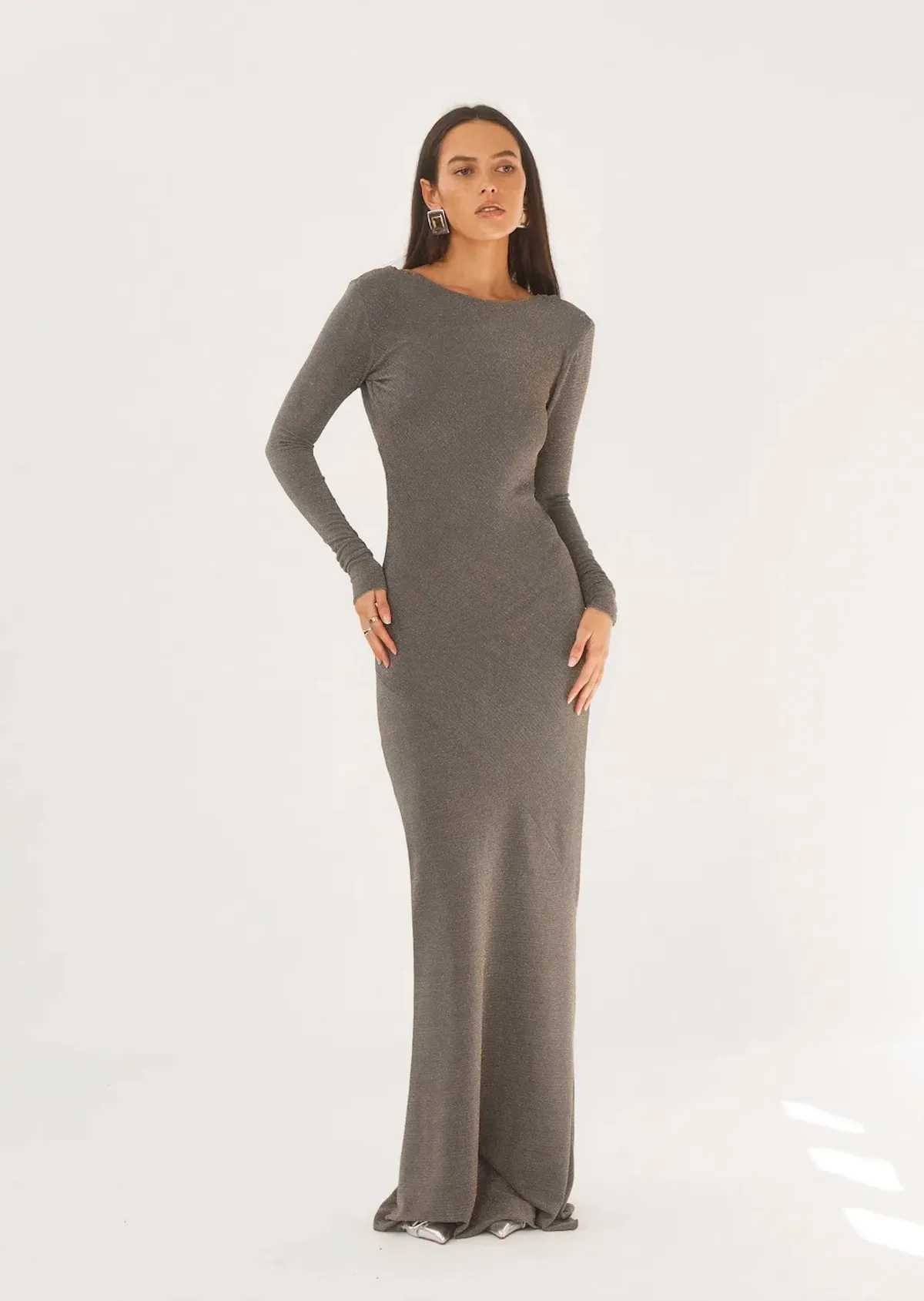 Arcina Ori Jen Dress Grey Size 8 - Image 7