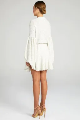 Shona Joy Aimee Balloon Sleeve Mini Dress Cream Size 8 for rent on The Volte - image 4