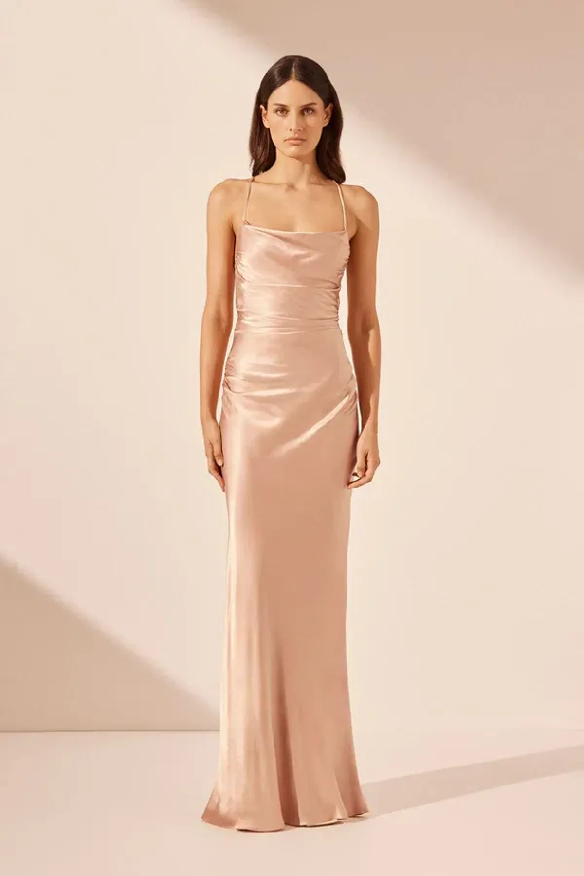 Shona Joy La Lune Lace Back Maxi Dress Desert Rose size 12  - Image 1