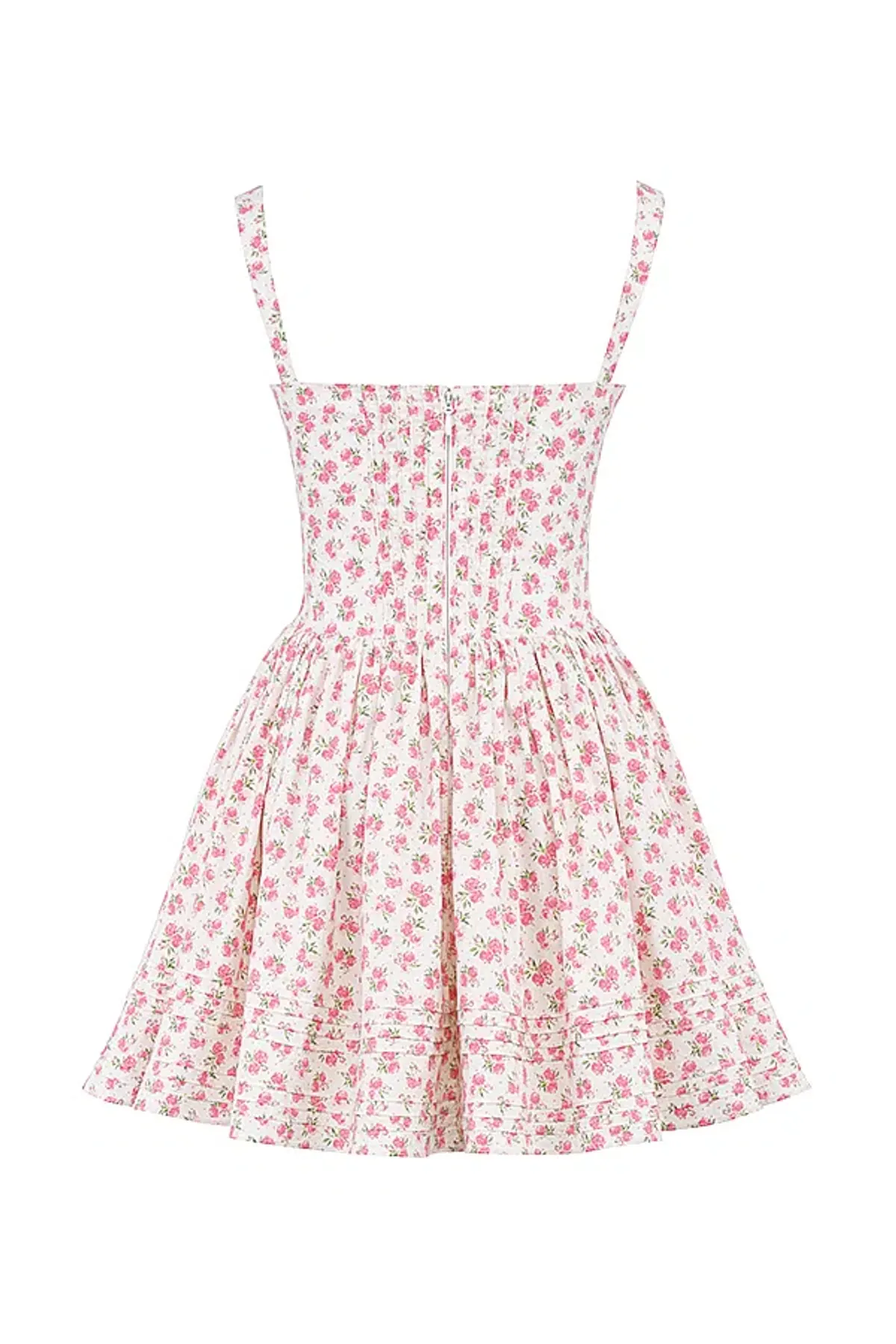 House of CB Natassia Cotton Mini Dress White Rosebud Print Size 8 - Image 11