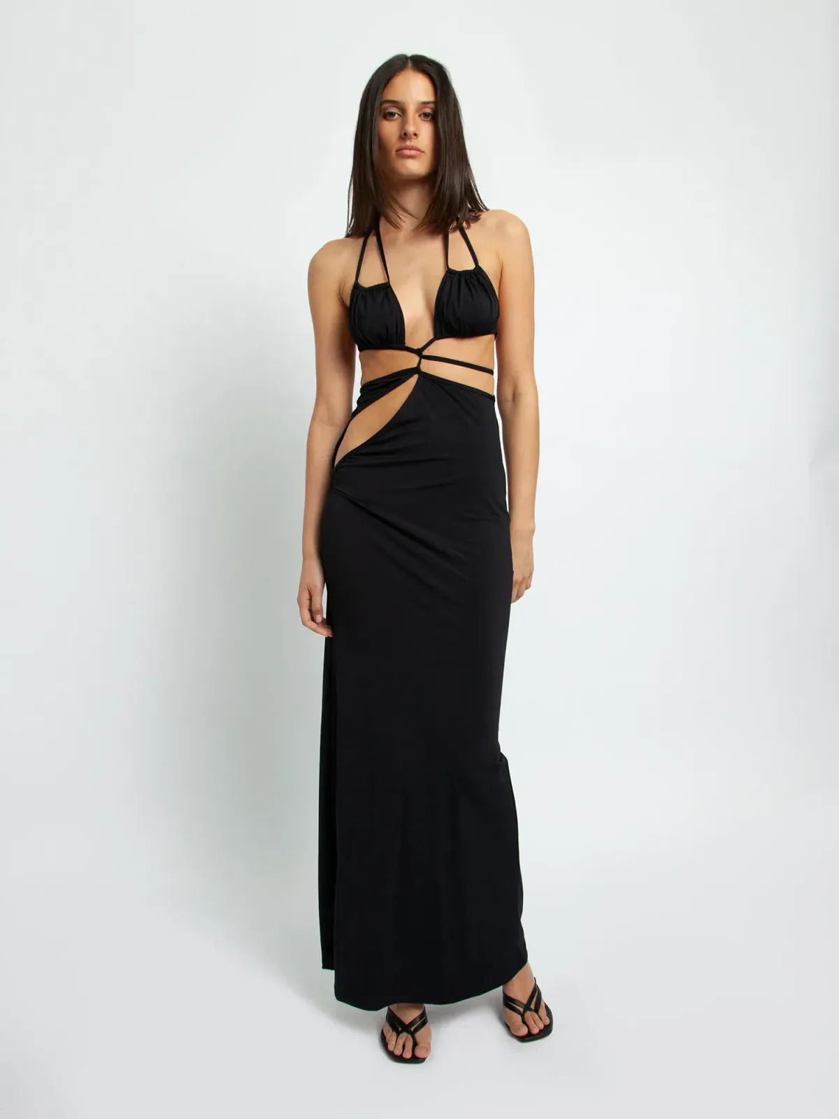 Christopher Esber Displace Lycra Dress in Black Size 8 - Image 4