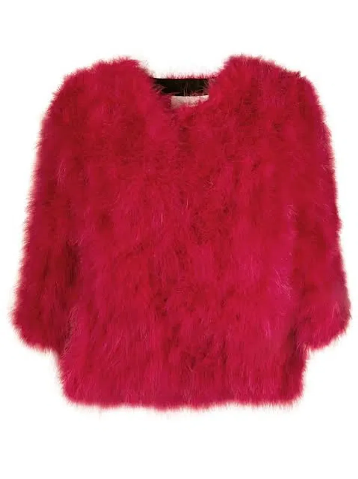 Yves Salamon Pink Feather Jacket Crazy Pink Size S / AU 8 - Image 4