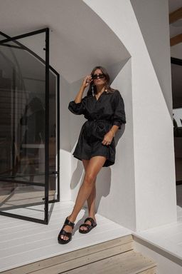 Dissh Libby Linen Mini Dress Black Size 6 for rent on The Volte - image 3