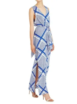 Sass & Bide The Flight Geometric Maxi Dress Blue/White Size AU 12 for rent on The Volte - image 2