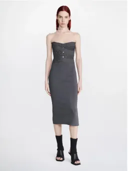 Dion Lee Reflective Interlocking Weave Midi Dress Asphalt Black Size XS / AU 6 for rent on The Volte - image 3