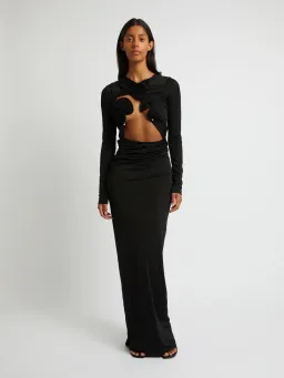 Christopher Esber Venus Long Sleeve Dress Black Size 8 / 8-10 AU for rent on The Volte - image 1