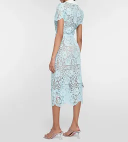 Self Portrait Lace Midi Dress Blue Size 6 for rent on The Volte - image 2