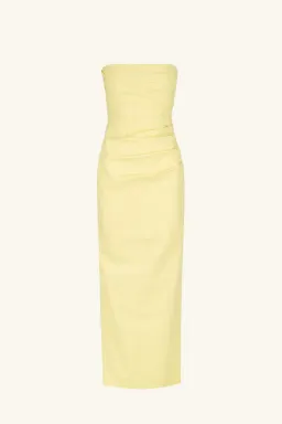 Shona Joy Lani Strapless Draped Maxi Dress Lemon Size 8 for rent on The Volte - image 4
