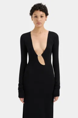 Sir the Label Kinetic Beaded Long Sleeve Maxi Dress Black Size 0 / AU 6 for rent on The Volte - image 2