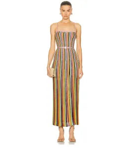 Zimmermann The Alight Stripe Midi Dress in Lurex Multi Size 0/ Au 8 for rent on The Volte - image 2