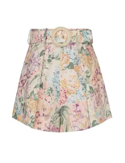 Zimmermann The Halliday Tuck Short in Multi Watercolour Floral Size 0 / AU 8  for rent on The Volte - image 4