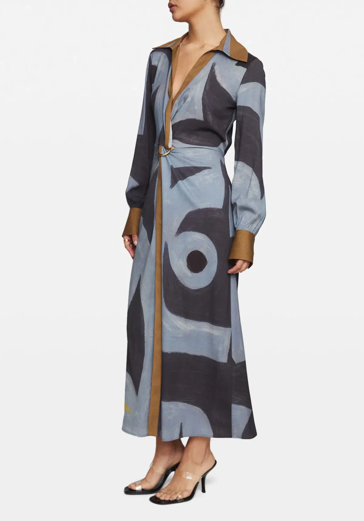 Manning Cartell Tiger Long Sleeve Silk Dress Print Size 6 - Image 2