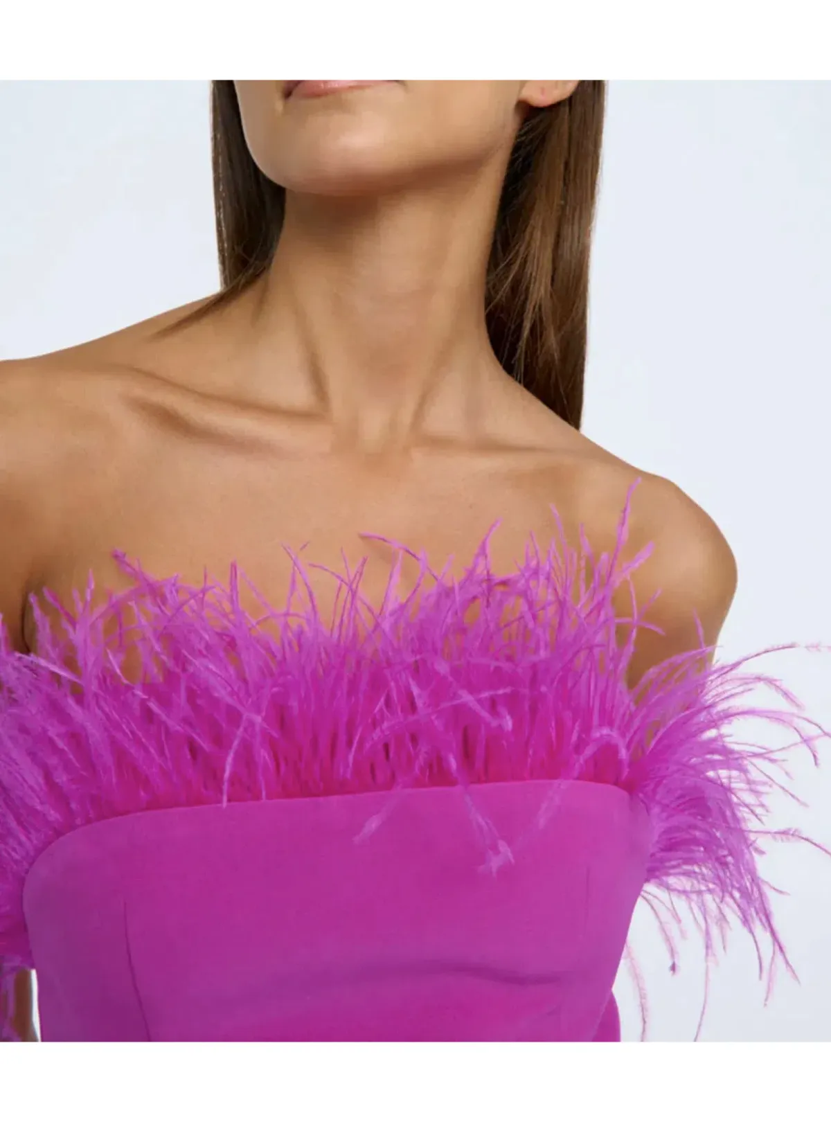 By Johnny Nadia Feather Dress Hot Pink Size AU 10 - Image 3