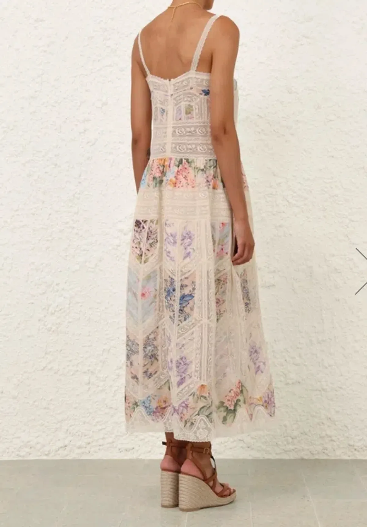 Zimmermann Halliday Lace Trim Slip Dress in Spliced Size 0/ AU 8 - Image 5