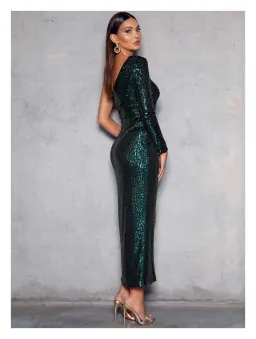 Elle Zeitoune Opal Dress in Emerald Green Size 8 for rent on The Volte - image 2