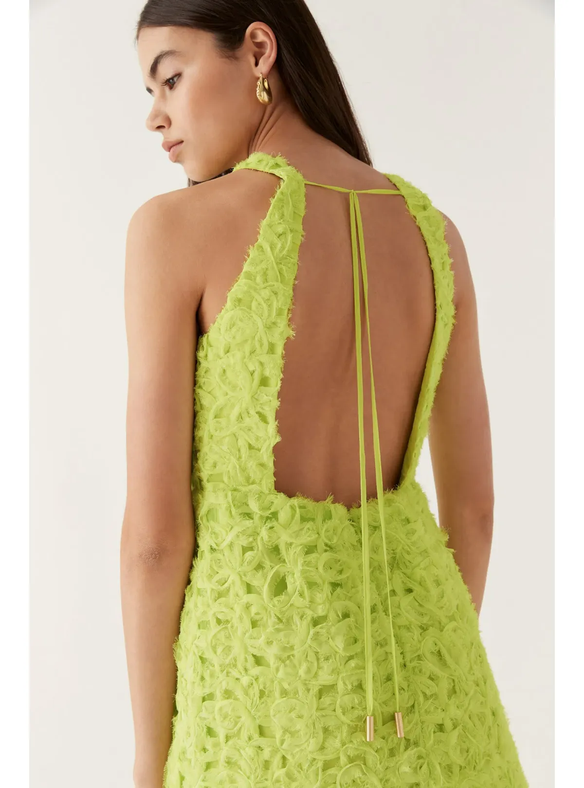 Aje Quintette Textured Mini Dress Light Lime Green Size AU 8  - Image 2