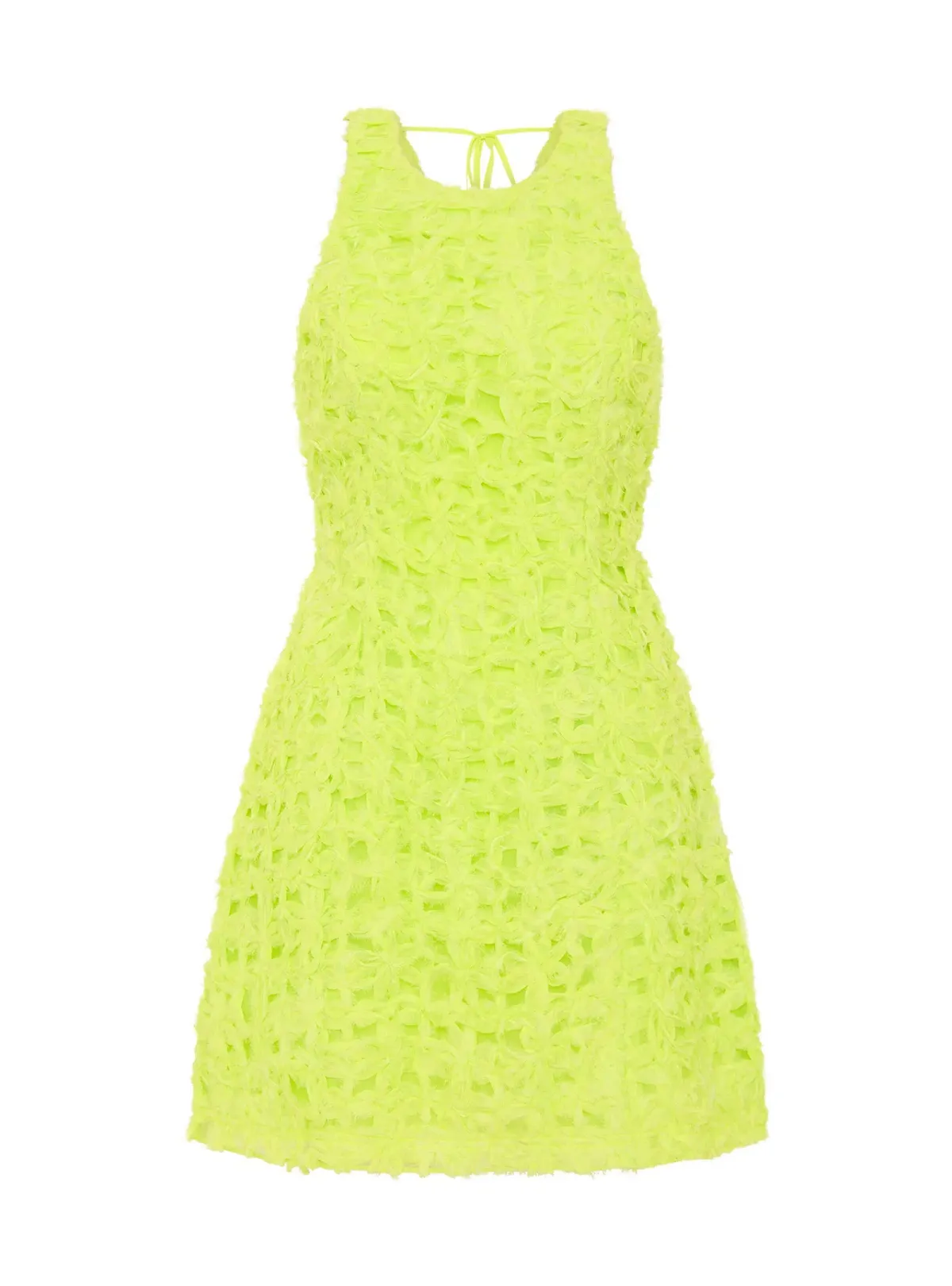 Aje Quintette Textured Mini Dress Light Lime Green Size AU 8  - Image 4