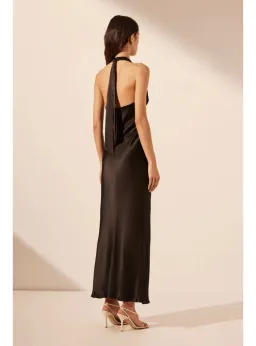 Shona Joy La Lune Plunged Halter Midi Dress Black Size AU 14 for rent on The Volte - image 4