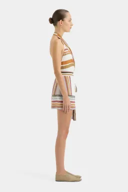 Sir the Label Caprera Wrap Halter Mini Dress Milazzo Stripe Print Size 1 / AU 6-8 for rent on The Volte - image 8