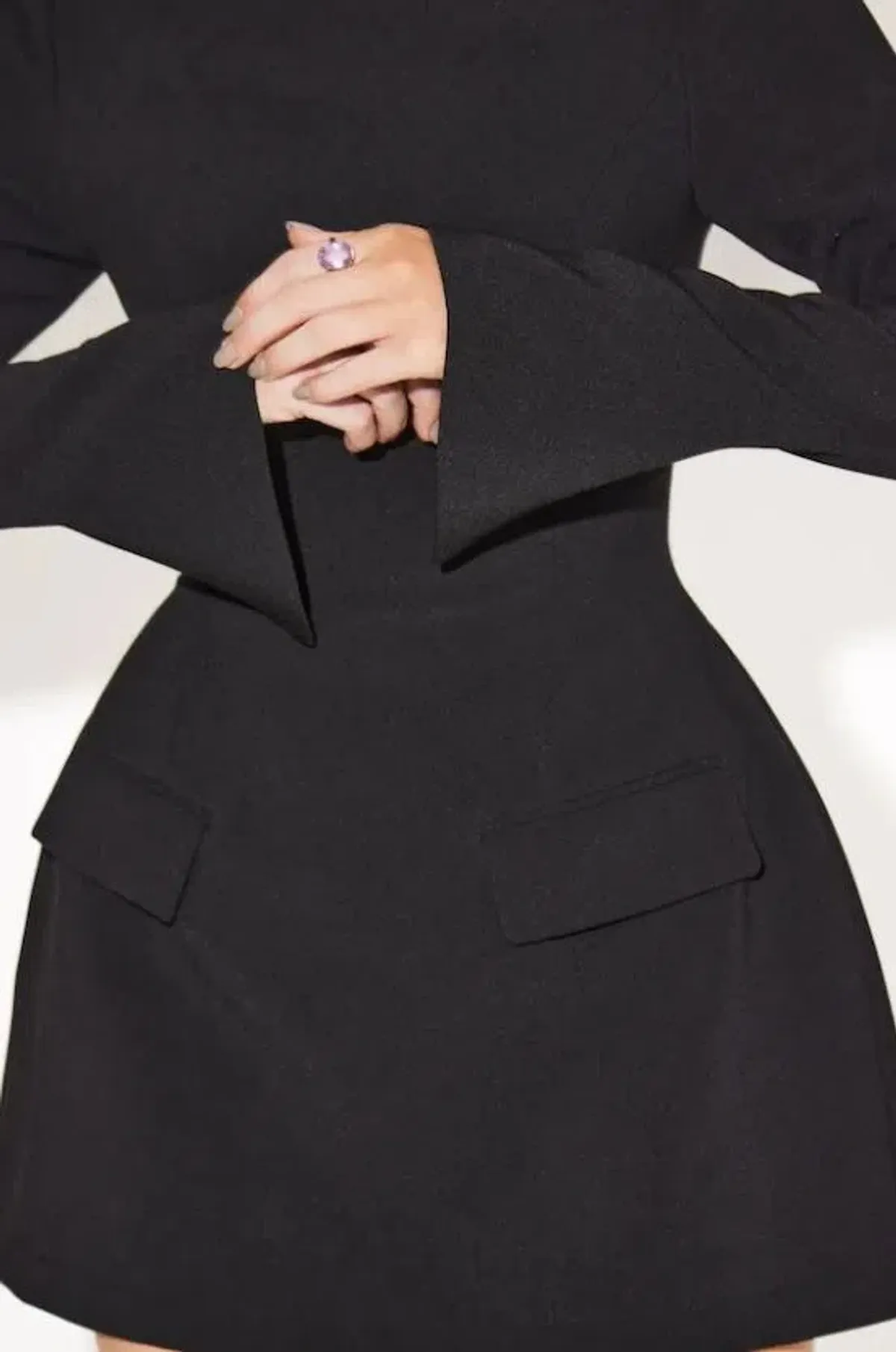 Odd Muse Ultimate Split Sleeve Mini Dress Black Size L (AU 12) - Image 3