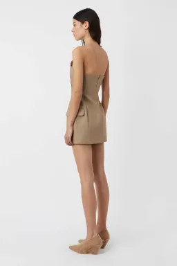 Camilla and Marc Asteria Mini Dress & Coat Set in Tan Brown Size 8 for rent on The Volte - image 3