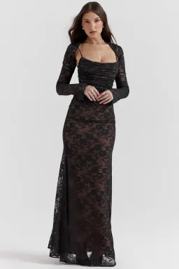 House Of Cb Artemis Lace Maxi Dress Black Size 12 for rent on The Volte - image 6