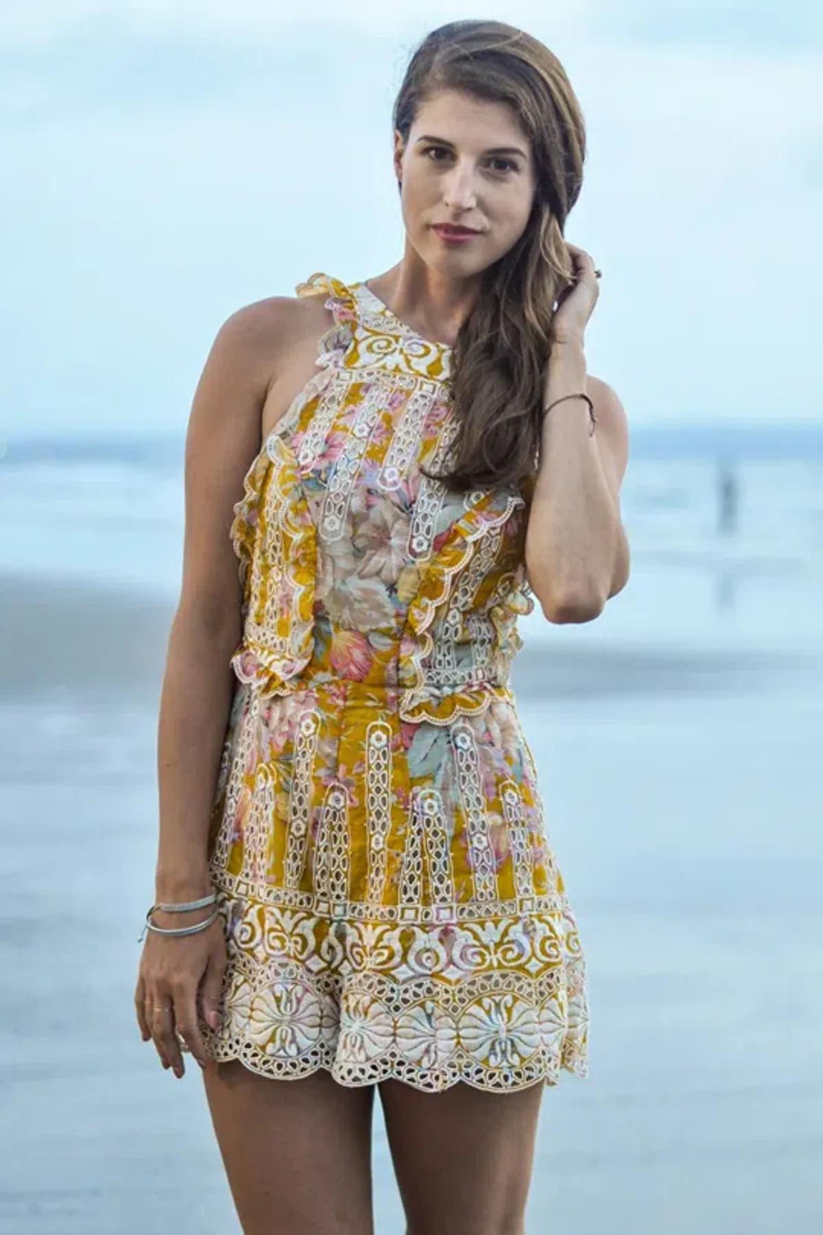 Zimmermann Confetti Scallop Playsuit Floral Size 0/AU 8 - Image 2