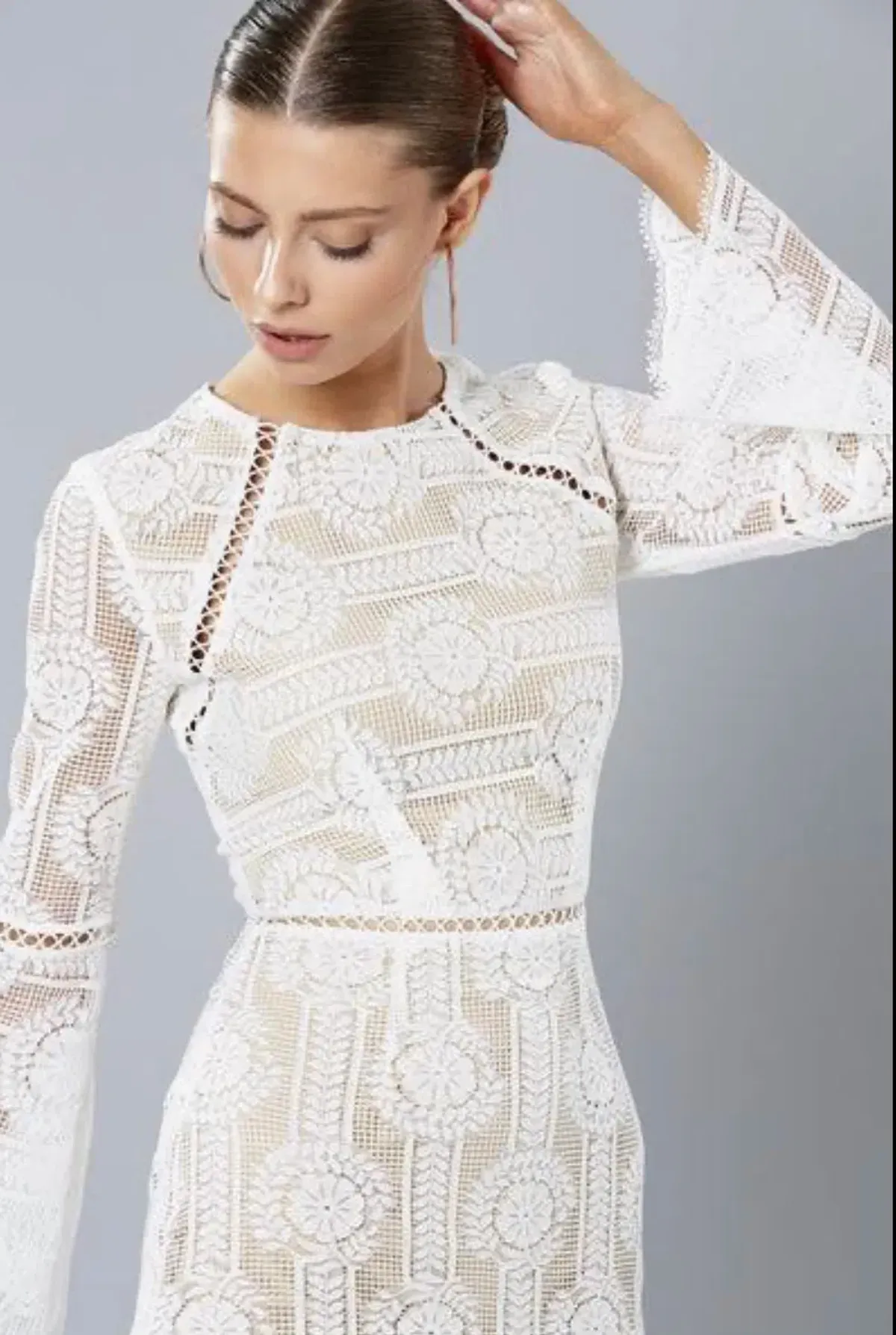 Winona Wisteria Long Sleeve Dress in White Size AU 8 - Image 2