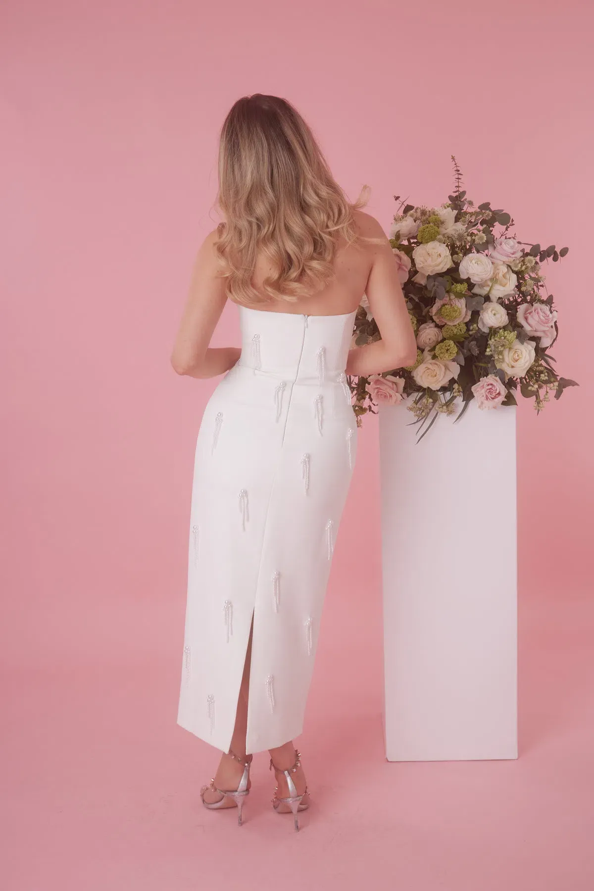 Odd Muse The Ultimate Muse Embellished Midi Dress White Size AU 10  - Image 2