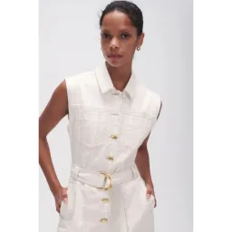 Aje Darcie Denim Mini Dress White Size XS / AU 6 for rent on The Volte - image 4