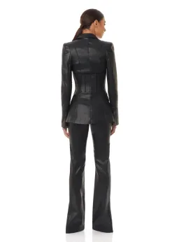 Eliya The Label Kirstin Vegan Leather Blazer Black Size XS / AU 6 for rent on The Volte - image 2