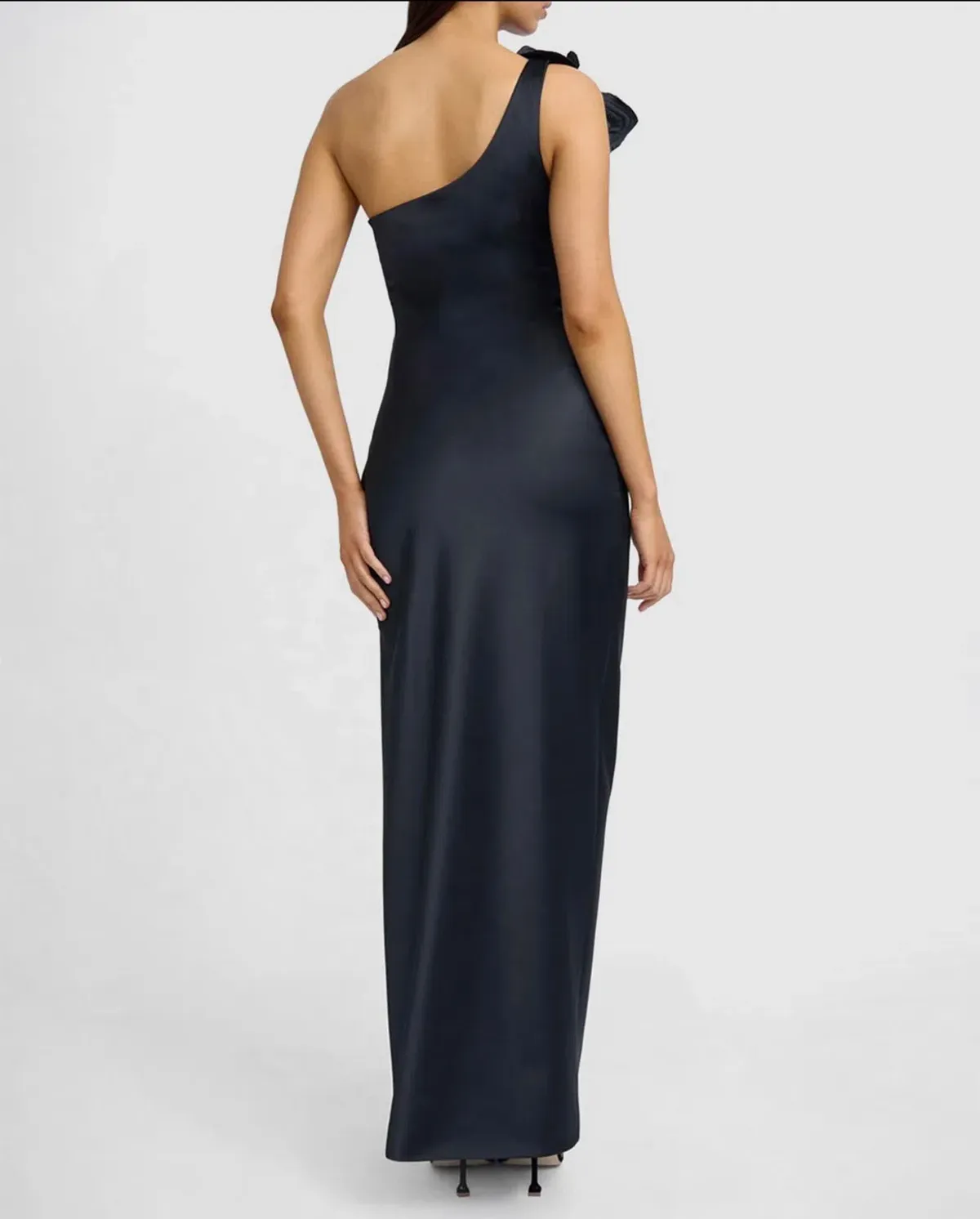 By Johnny Ruby Romance One Shoulder Long Line Dress Black Size AU 6 - Image 2