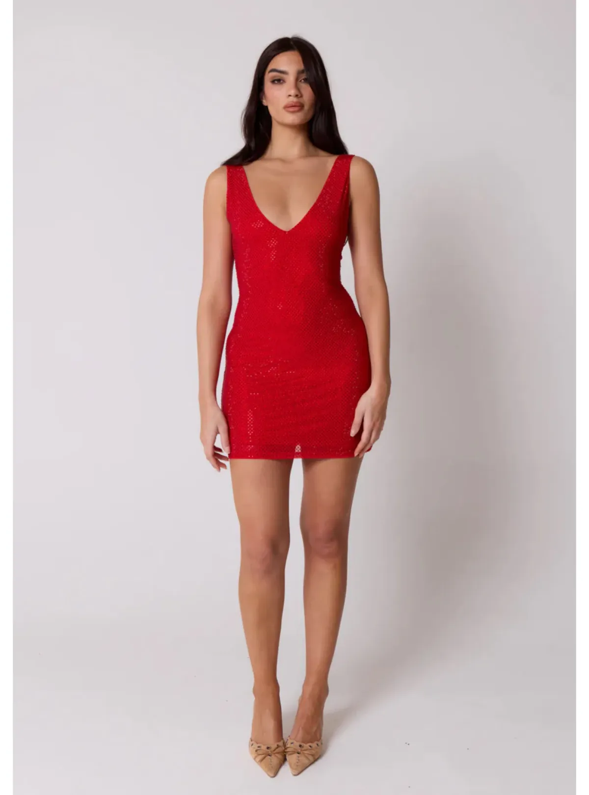 SLA the label Gigi Diamanté Dress Red Size AU 8 - Image 1
