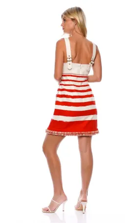 Zimmermann Postcard Boatneck Mini Dress Red Stripe Size 0 / AU 8 for rent on The Volte - image 3