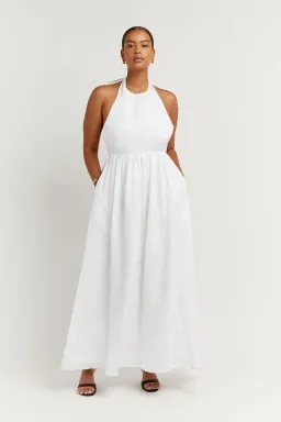 Dissh Cooper Linen Midi Dress White Size 10 for rent on The Volte - image 1