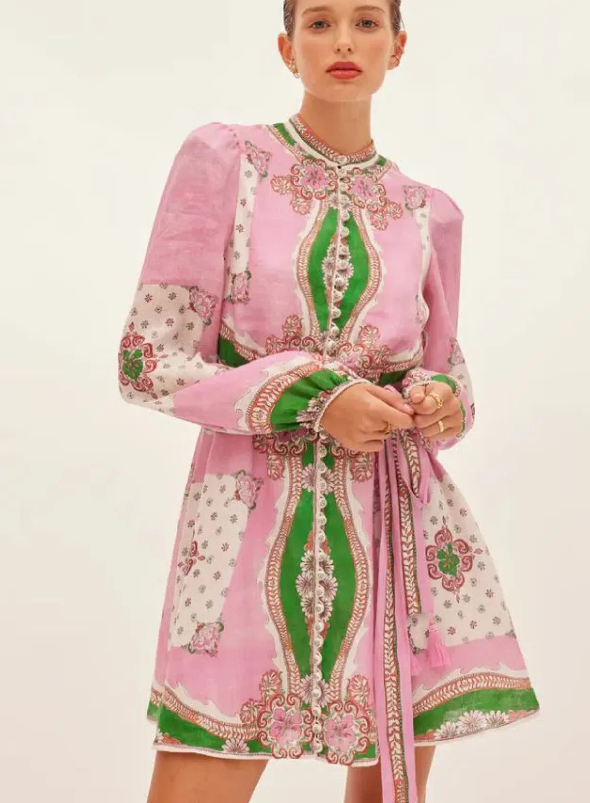 Kate Ford Mantilla Button Mini Dress Zinnia Print Size 1 (AU8) - Image 4