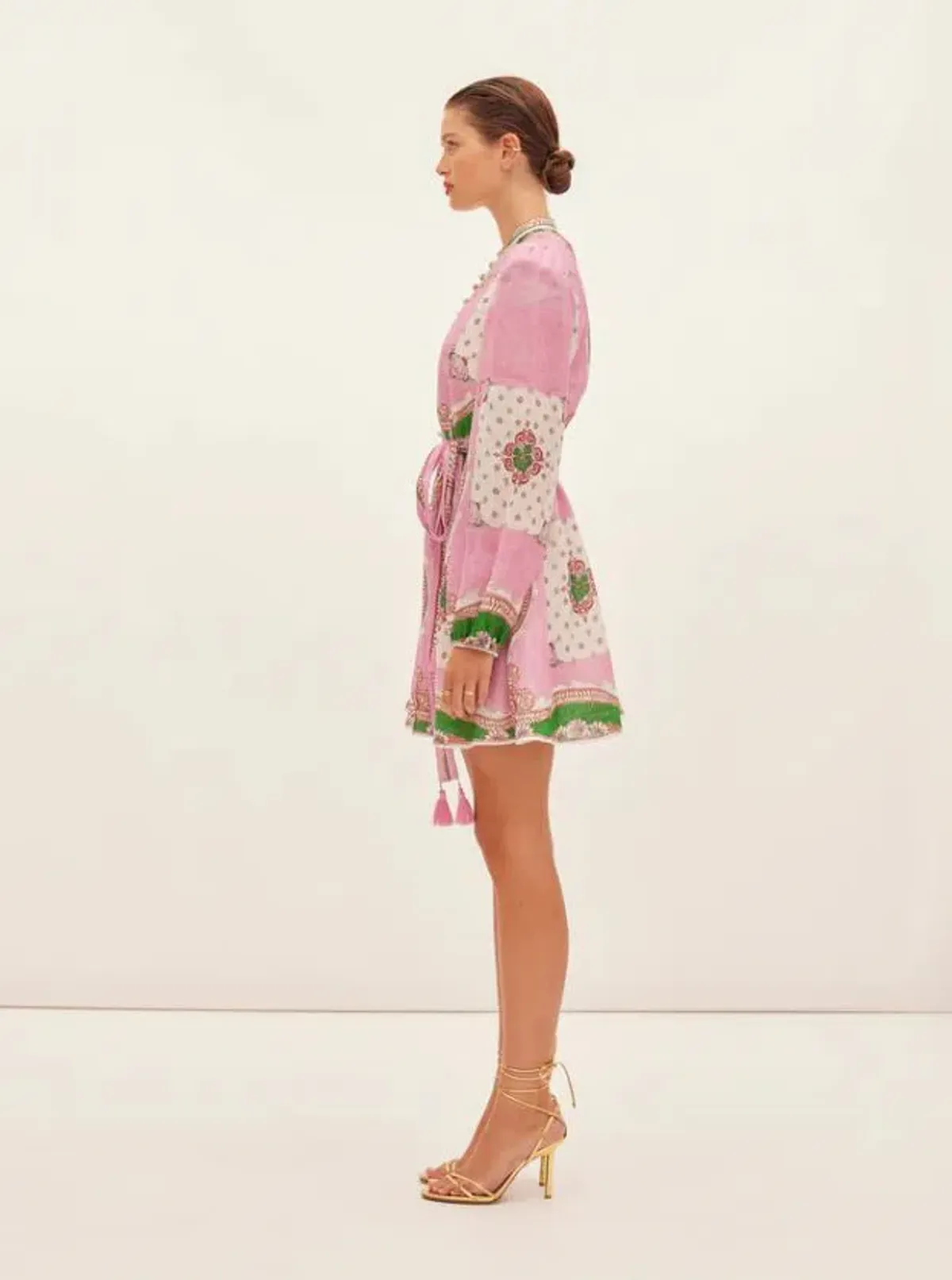 Kate Ford Mantilla Button Mini Dress Zinnia Print Size 1 (AU8) - Image 2