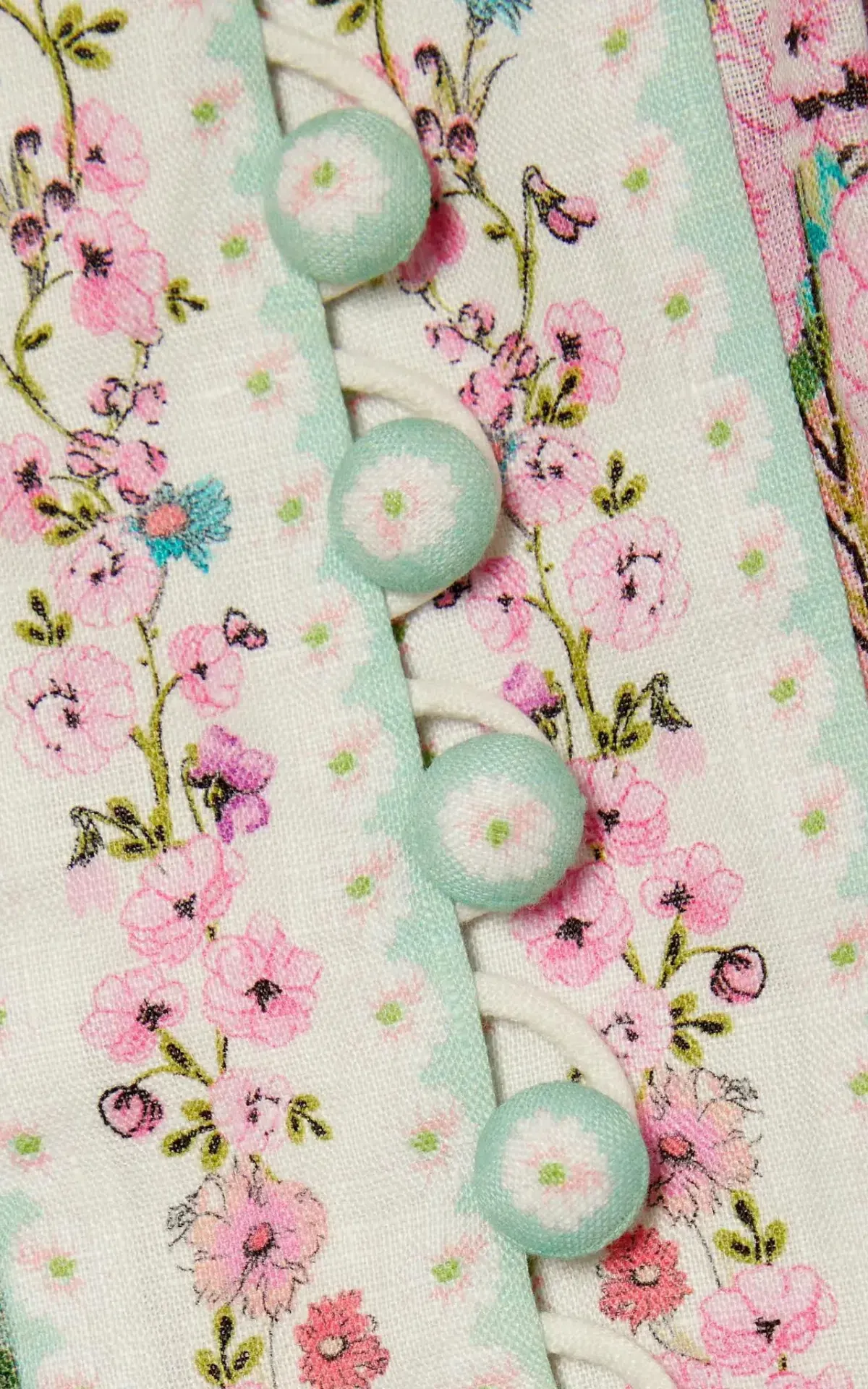 Zimmermann Jude Buttoned Mini Dress Aqua Gradient Floral Size 2 / AU 12 - Image 5