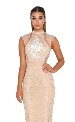 Portia And Scarlett Balmain Beaded Gown Blush Size 6 for rent on The Volte - image 2