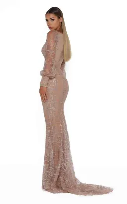 Portia And Scarlett 17655T Long Sleeve Dress Nude Size 8 for rent on The Volte - image 3
