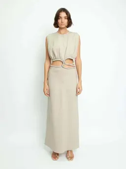 Christopher Esber Crystal Interweave Dress Sand Size 6 for rent on The Volte - image 1