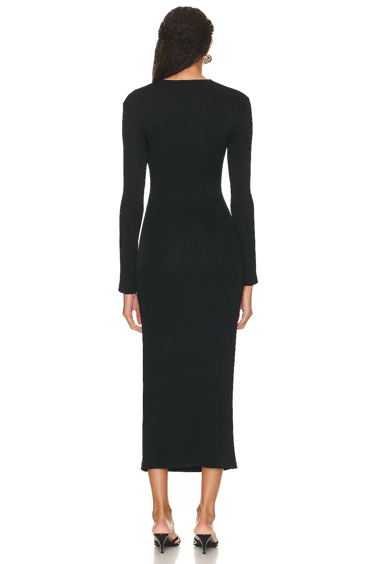 Christopher Esber Orbit Ruched Long Sleeve Midi Dress Black Size 8 - Image 2