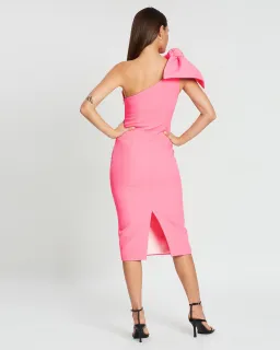 By Johnny Lani Tie Shoulder Midi Dress Pink Size 6 for rent on The Volte - image 2