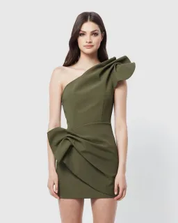 Mossman Cosmic Mini Dress Khaki Size 6 for rent on The Volte - image 2
